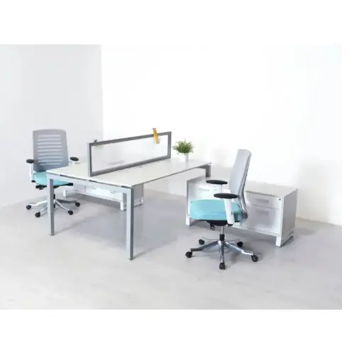 2-Person Cubicle Setup / Functional Office Spaces / Individual Workstations for Productivity