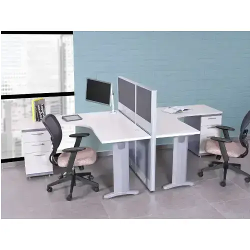 2-Person Cubicle Setup / Functional Office Spaces / Individual Workstations for Productivity