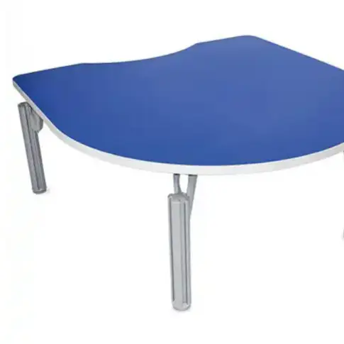 Square Blue Classroom Table / Sturdy Grey Leg Design / Easy to Clean Surface