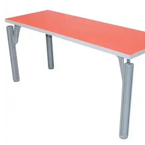 Square Blue Classroom Table / Sturdy Grey Leg Design / Easy to Clean Surface