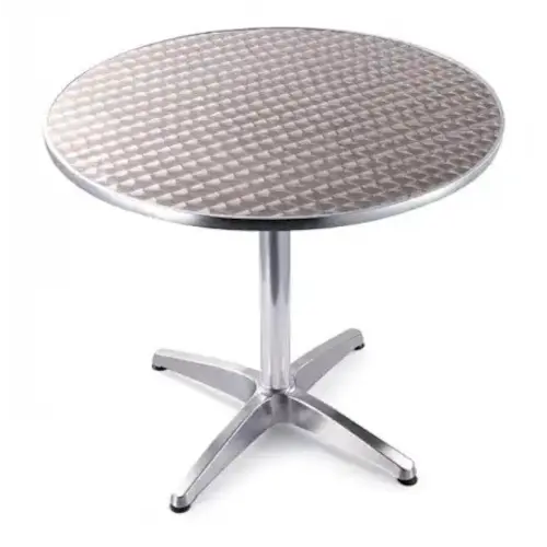 Adjustable Square Bistro Table / Star Base Design / Weather-Resistant Terrace Table