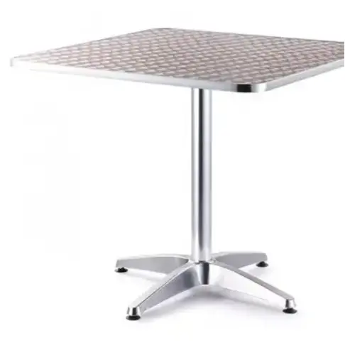 Adjustable Square Bistro Table / Star Base Design / Weather-Resistant Terrace Table