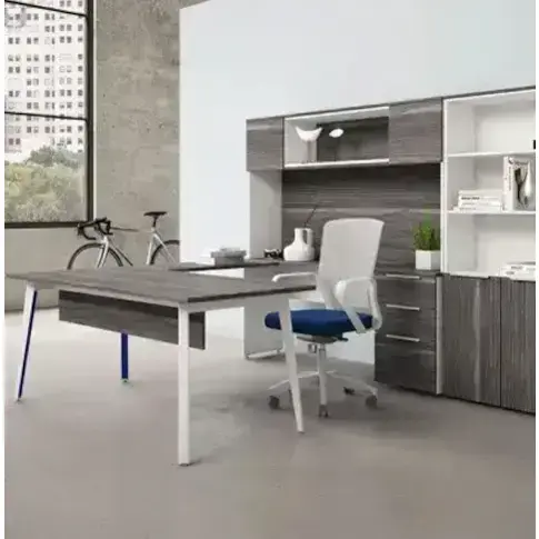 Minimalist Executive Desk / Dual-Tone Finish / Modern Office Design