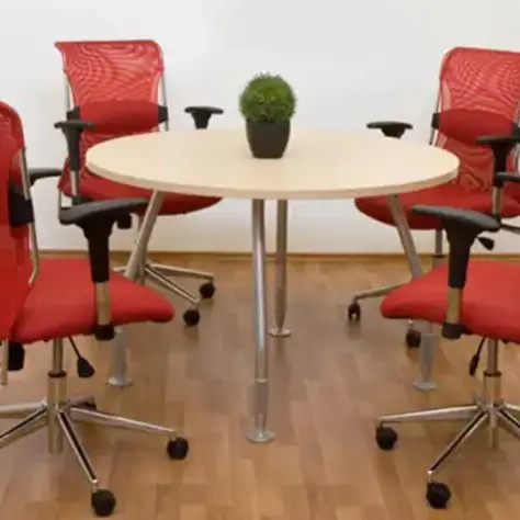 Extended Boardroom Table / Circular Conference Desk / Modular Meeting Surface