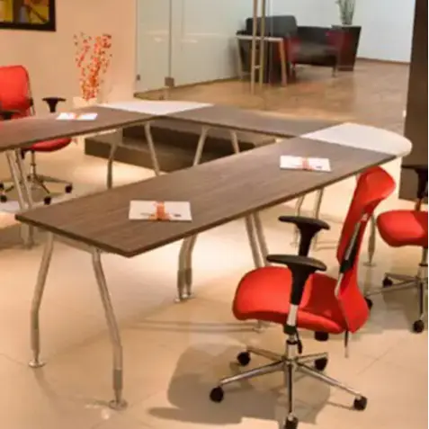 Extended Boardroom Table / Circular Conference Desk / Modular Meeting Surface