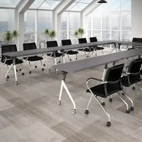 Extended Boardroom Table / Circular Conference Desk / Modular Meeting Surface