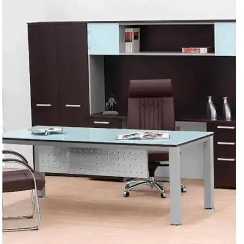 Height-Adjustable Standing Desk / Modern Grey Woodgrain Top / Ergonomic Office Solution