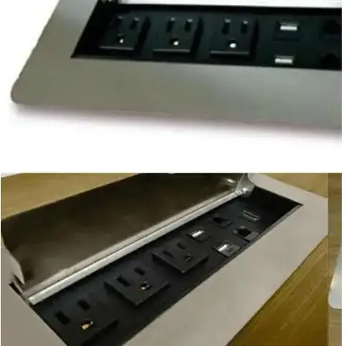 Flip-Top Power Module / In-Desk Charging Station / Hidden Electrical Access