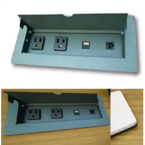 Flip-Top Power Module / In-Desk Charging Station / Hidden Electrical Access