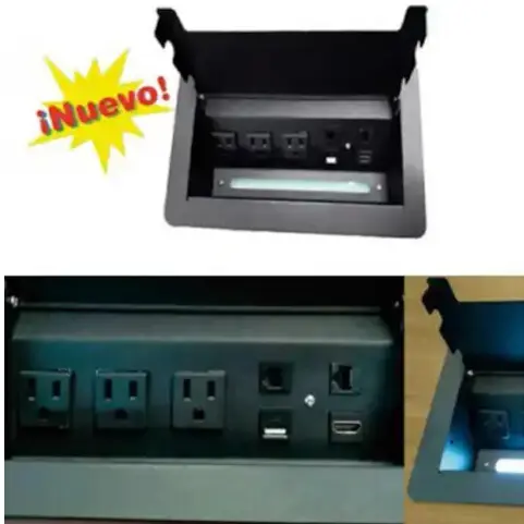 Compact Power Hub / Desk Edge Charging Station / Multi-Port Accessibility