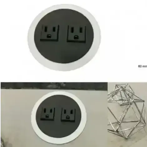 Circular Tabletop Socket / Flush-Mount Power Port / Minimalist Design