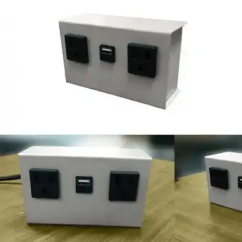 Circular Tabletop Socket / Flush-Mount Power Port / Minimalist Design