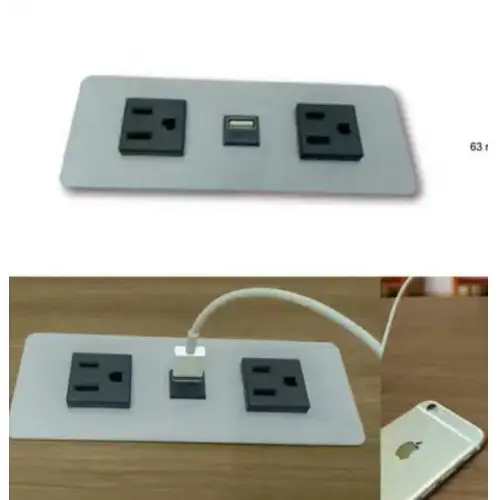 Circular Tabletop Socket / Flush-Mount Power Port / Minimalist Design