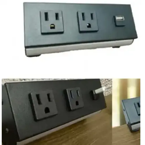 Circular Tabletop Socket / Flush-Mount Power Port / Minimalist Design