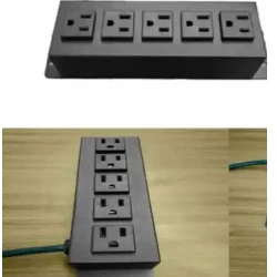 Extended Desk Power Rail / Multiple Sockets / In-Desk Surge Protector