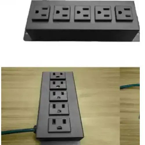 Extended Desk Power Rail / Multiple Sockets / In-Desk Surge Protector