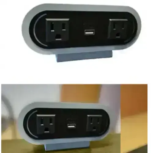 Oval Desk Power Grommet / Integrated USB Hub / Flush-Mount Connectivity