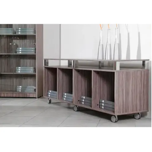 Wooden Mobile Pedestal / Portable Underdesk Cabinet / Compact Rolling Storage