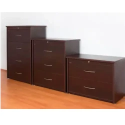 Dark Wood Filing System / Multi-Level Office Organizers / Spacious Drawer Combo