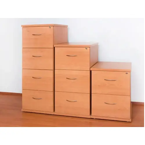 Dark Wood Filing System / Multi-Level Office Organizers / Spacious Drawer Combo