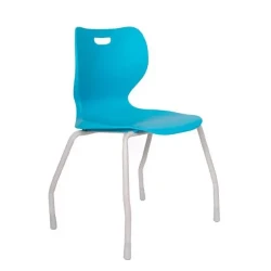 Aqua Blue Stackable Chair / Cool Tone Visitor Seat / Easy Storage Conference Chair