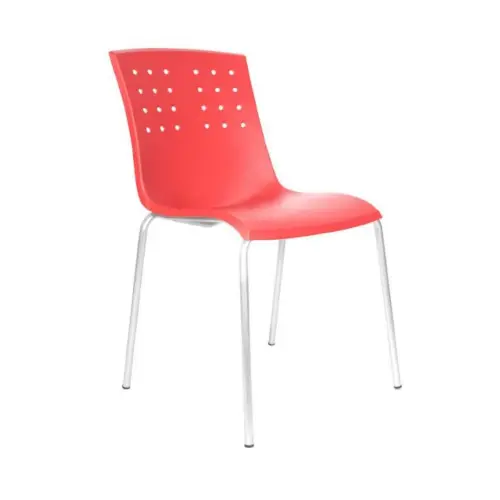 Mid-Back Red Chair / Bold Visitor Seating / Sleek Modern Design