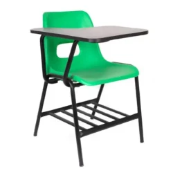 Green Chair with Desk / Space-Saving Student Chair / Modern Classroom Seat