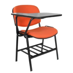 Orange Classroom Chair with Desk / Armrest Writing Chair / Lecture Hall Seat