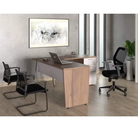 Comfortable & Functional Modern Desk / Casual Workstation with Cabinet / Simplistic Design Table