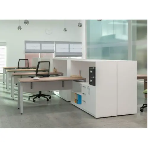 Comfortable & Functional Modern Desk / Casual Workstation with Cabinet / Simplistic Design Table