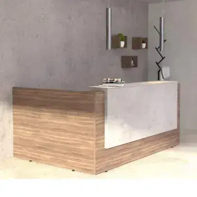 Contemporary Reception Desk / Welcoming Front Desk / Modern Administrative Counter