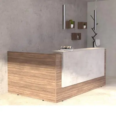 Curved Reception Counter / Stylish Hospitality Desk / Corporate Welcome Station