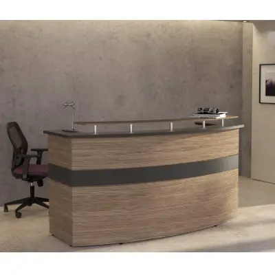 Commercial Reception Unit / Sleek Visitor Check-In / Modernistic Lobby Desk