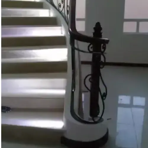 Wrought Iron Spiral Rail / Curved Staircase Handrail / Elegant Home Entryway Feature