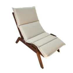 Recliner Lounger / Alamo Wood & Cushioned Elegance / Relaxing Backyard Piece