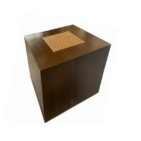 Solid Dining Cube / Sleek Dark Finish / Contemporary Solid Wood BAse