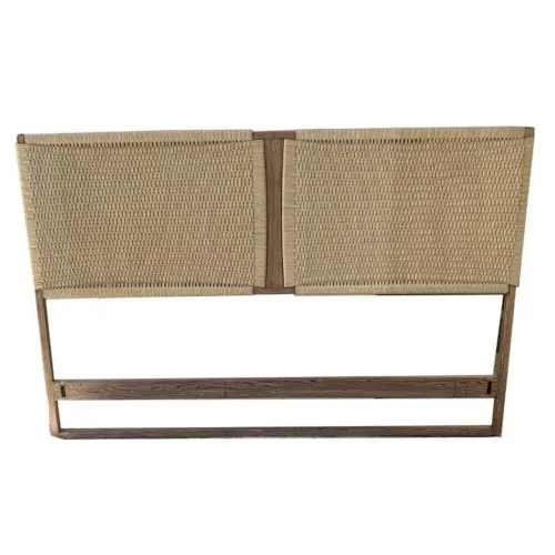 Mixed Rattan Eco Headboard / Two-Tone Natural Weave / Earth-Friendly Bed Accessory