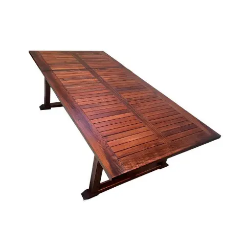 Rattan-Woven Long Table / Sleek Durable Furniture / Handmade Wooden Design Table