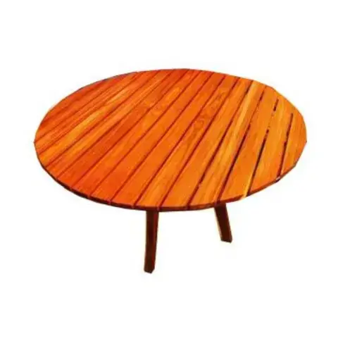 Compact Wooden Round Table / Space-Saving Dining / Classic Natural Finish Table