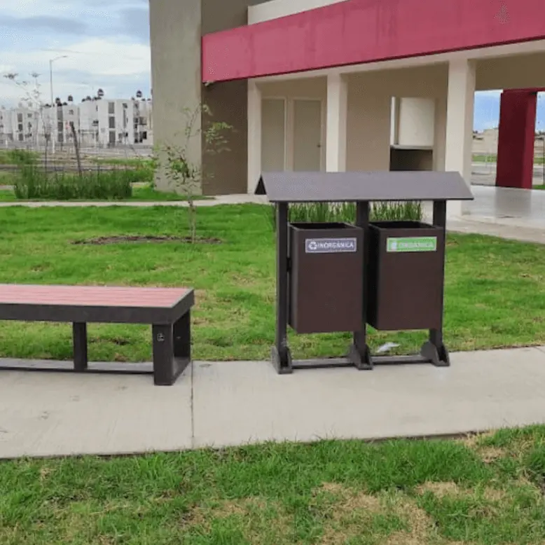 Eco-Friendly Bins / Eco-Savvy Garbage Sorting Containers / Green Dual-Texture Hybrid Bins