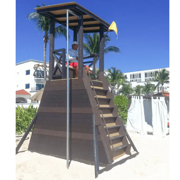 Plastic Wood Beach Towers / Lifeguard Wooden Tower / Custom Lifeguard Tower