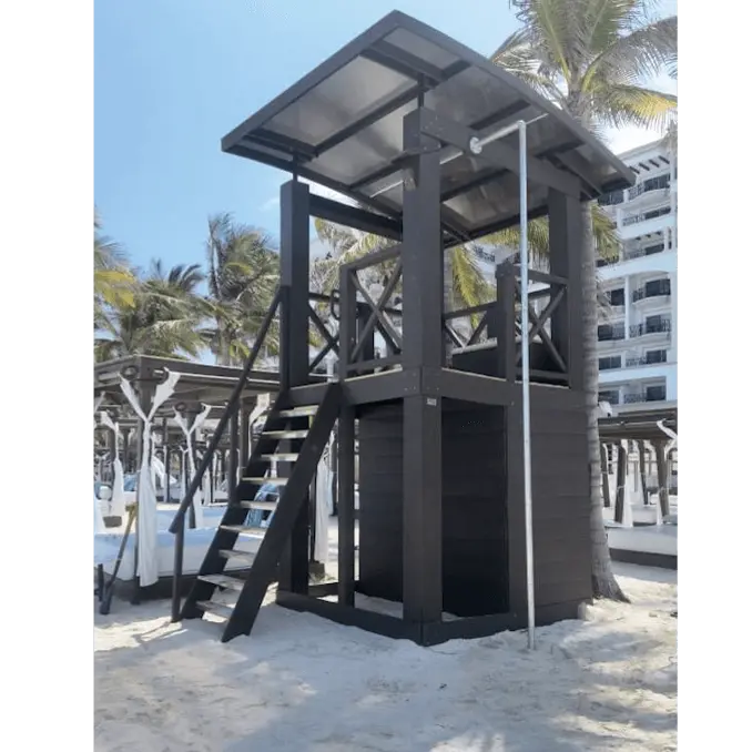 Plastic Wood Beach Towers / Lifeguard Wooden Tower / Custom Lifeguard Tower