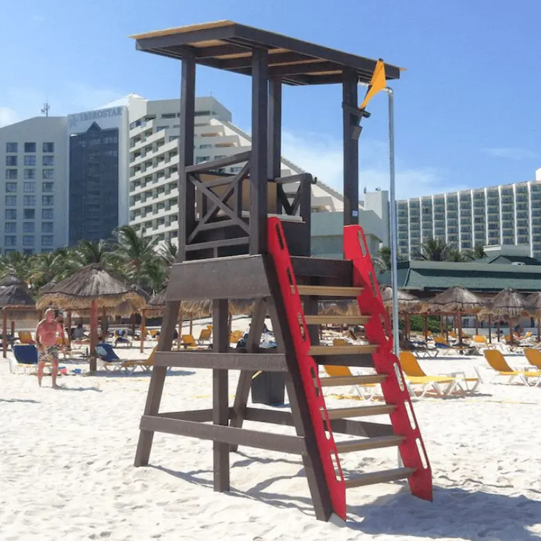 Plastic Wood Beach Towers / Lifeguard Wooden Tower / Custom Lifeguard Tower