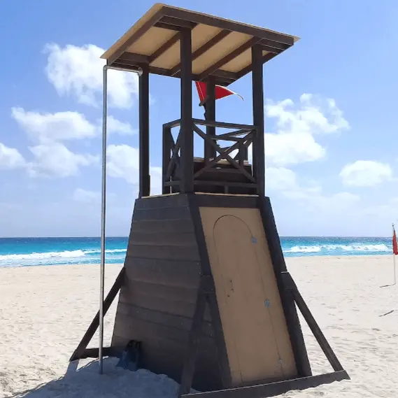 Plastic Wood Beach Towers / Lifeguard Wooden Tower / Custom Lifeguard Tower