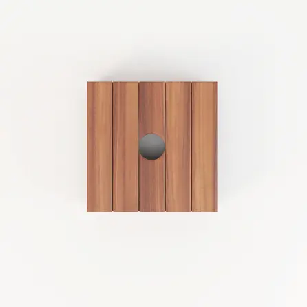 Compact Wood Base Drawer / 35x35 cm Elegant Foundation / Terrace Parasol Holder