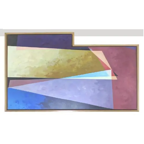 Layered Tones Abstract / Subdued Geometric Artwork / Elegant Angular Painting