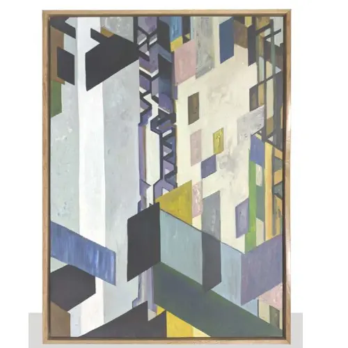 Layered Tones Abstract / Subdued Geometric Artwork / Elegant Angular Painting