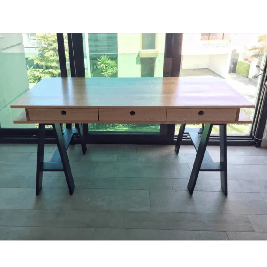 Custom Parota Office Desk / Exotic Wood Workstation / Parota Slab Desk