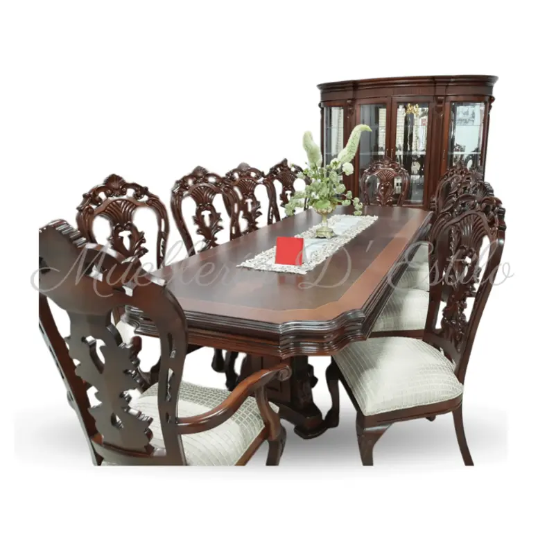 Elegant Wooden Dining Sets / Stylish Wood Dining Furniture / Dining Table With Glass Countertop