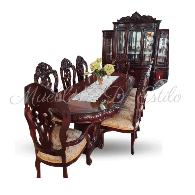 Elegant Wooden Dining Sets / Stylish Wood Dining Furniture / Dining Table With Glass Countertop